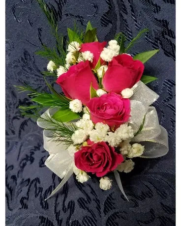 5 Hot Pink Mini Rose Corsage