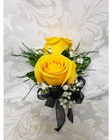2 Yellow Rose Corsage