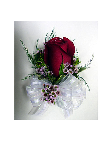 Red Rose & Wax Corsage
