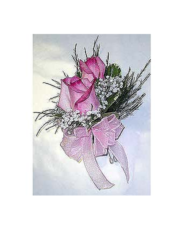 2 Pink Rose Corsage