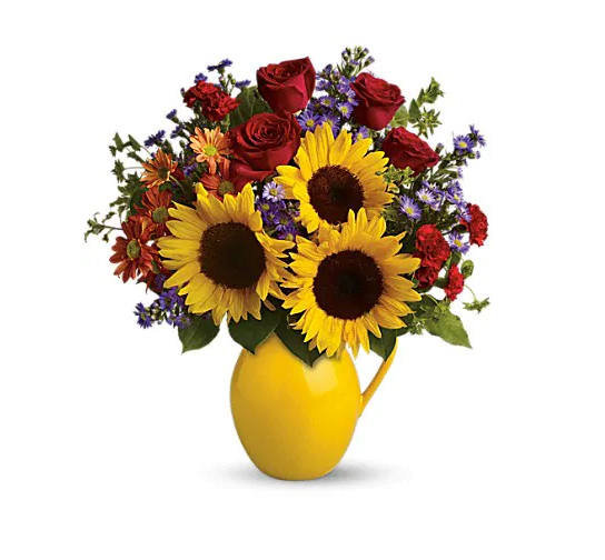 Teleflora's Sunny Day Pitcher of Joy